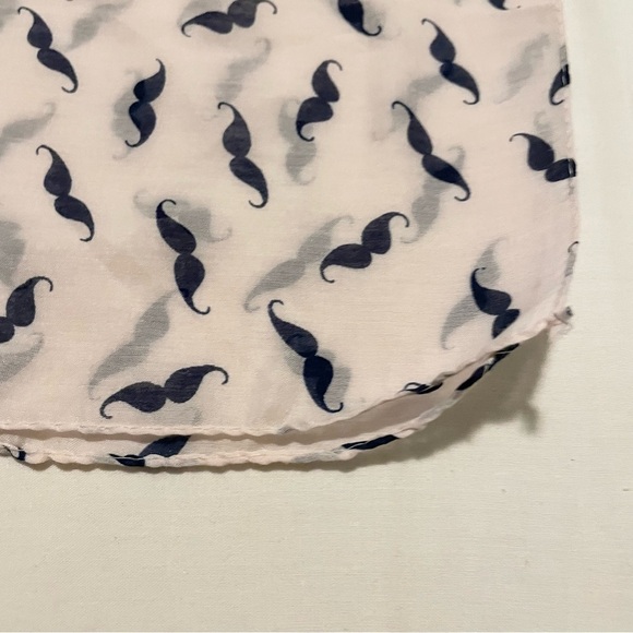 Mustache Print Scarf 64” x 21” - Picture 7 of 10